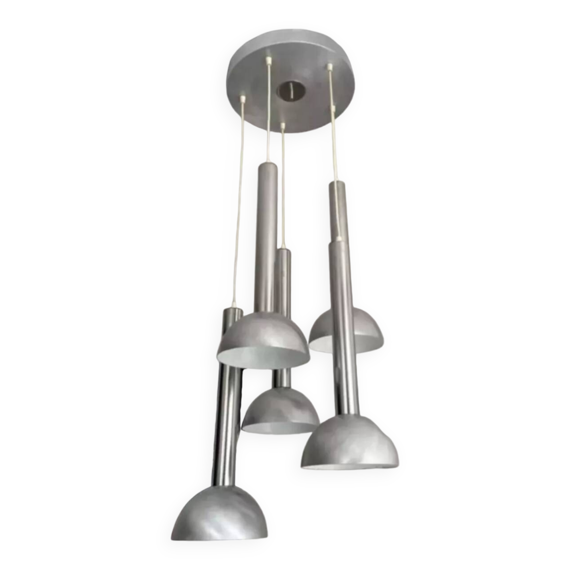 Vintage chrome and brushed metal suspension France 1970