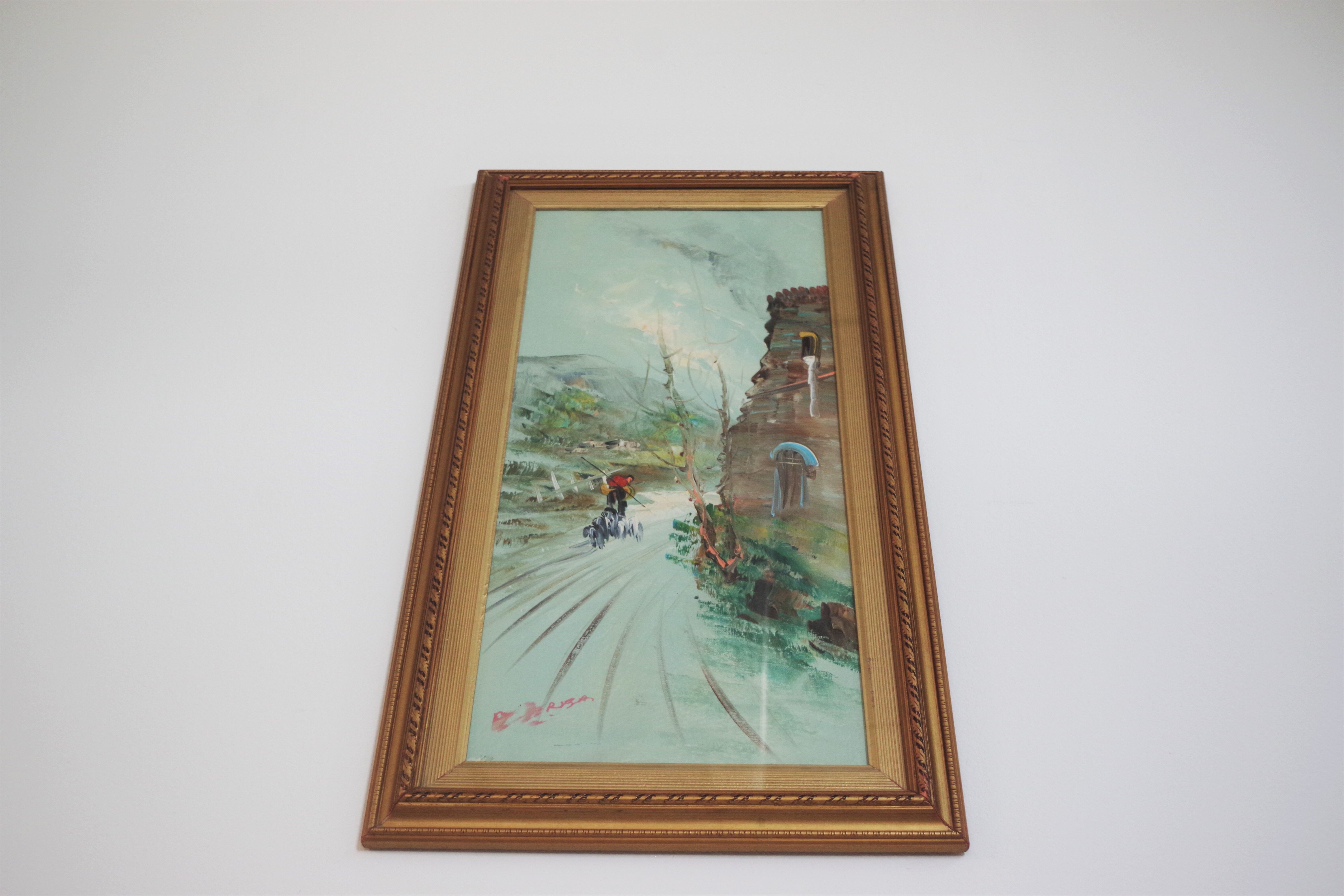 Paintings, oil on canvas, Moretti, 1970, set of 3