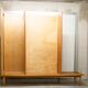 Scandinavian wardrobe 1960 honey color 4 doors L 205 cm