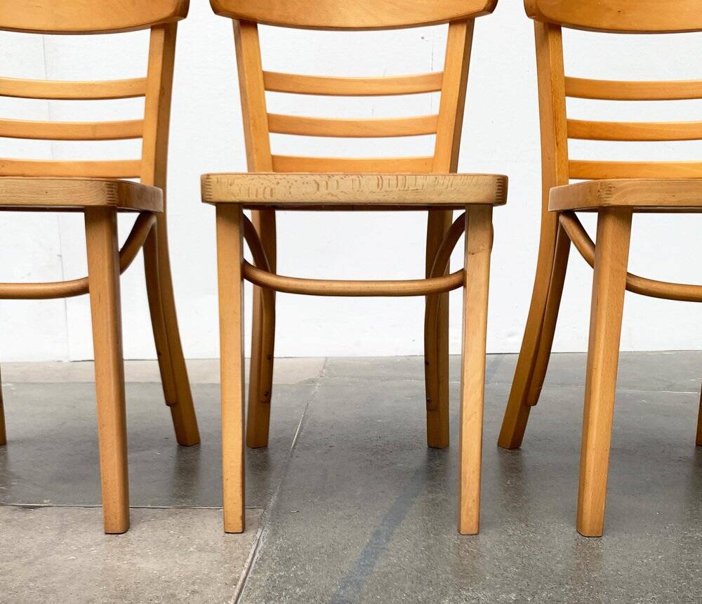 Mid-century German bentwood chairs by ZPM Radomsko for Mobilair, 1950s, set of 3.