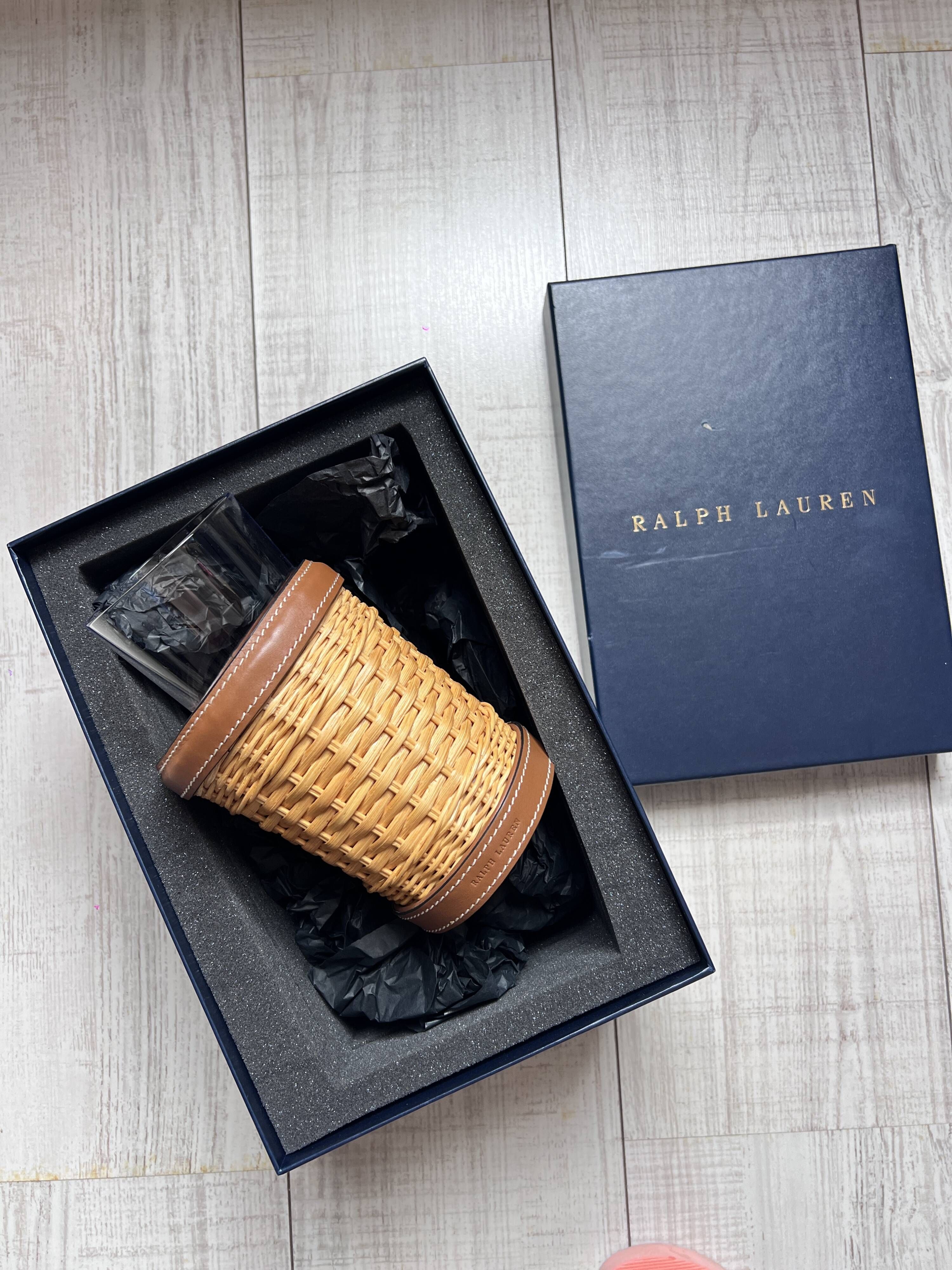 "leather and straw bath cup, ralph lauren home - ref 4701710631"