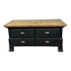 Low commode in pine and dark grey patina from the early 20th century.