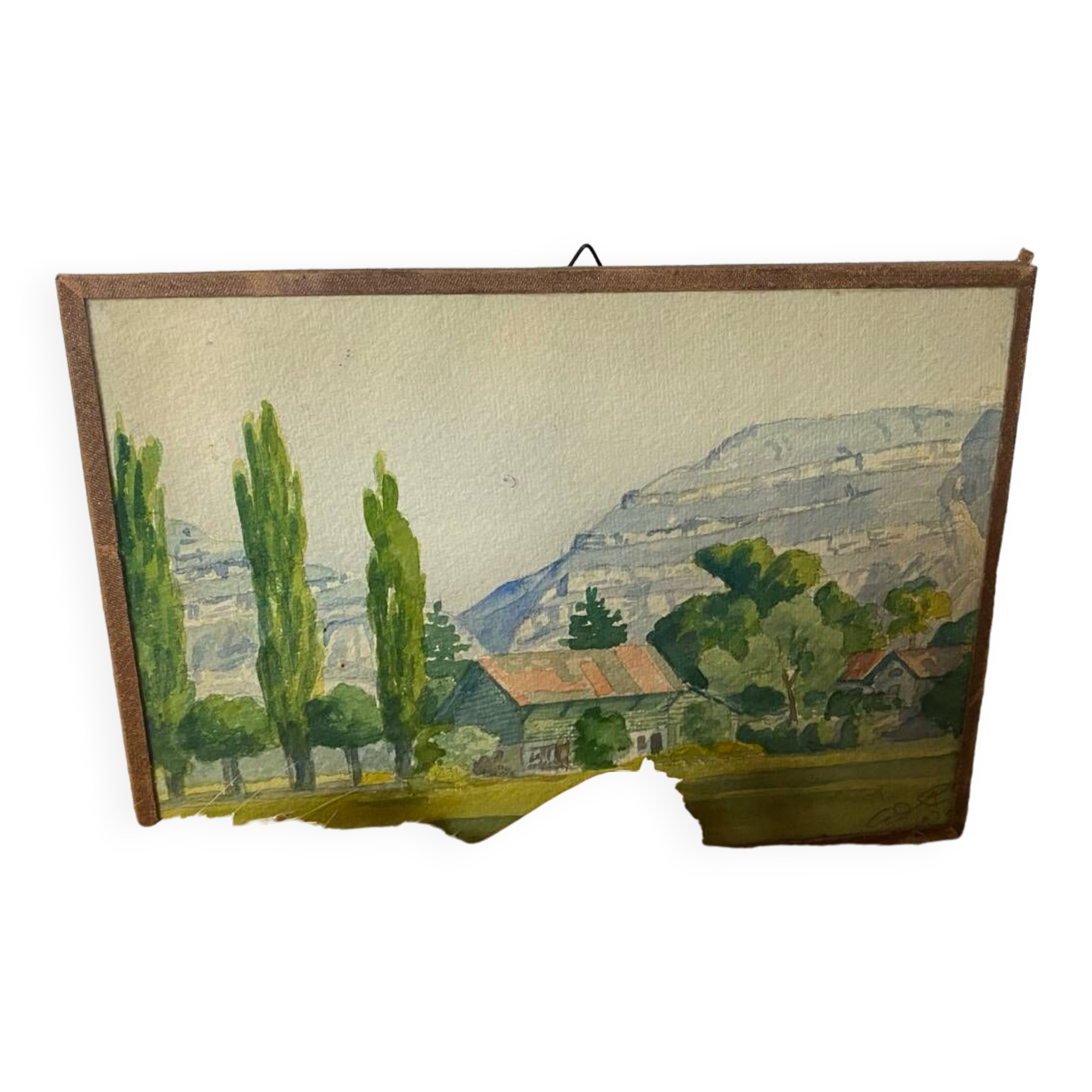 Landscape watercolor signed from 1936