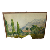 Landscape watercolor signed from 1936
