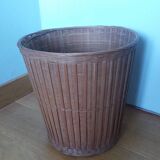 Corbeille à papier en rotin osier, panier ou cache pot