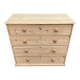 Commode victorienne du XIXe décapée en bois massif brut avec boutons cérami