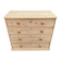 Commode victorienne du XIXe décapée en bois massif brut avec boutons cérami