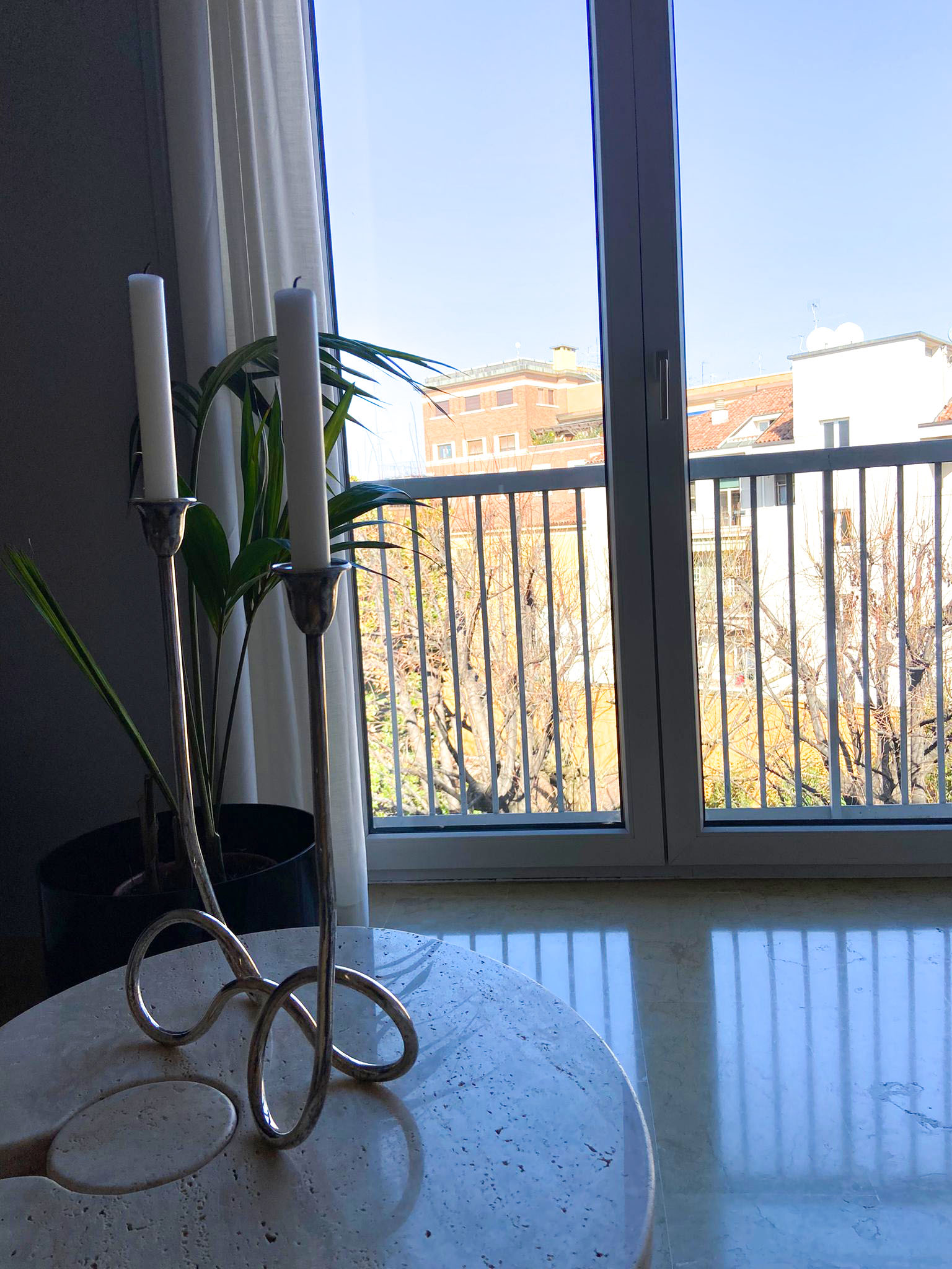 Candlestick in sheffield 2 candles, Italy 70s