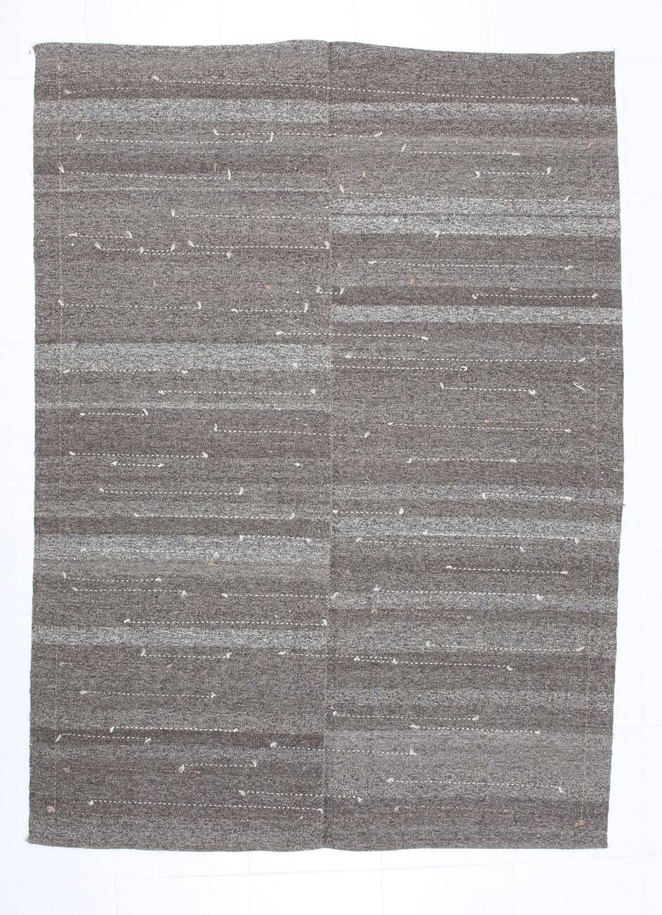 5'9 x 7'10 Vintage Taupe Grey Rug Minimalist Natural Design, 175x240 Cm