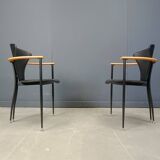 Vintage leather armchairs by Arrben Italy, 1980s - set of 6