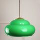 Vintage Green Italian Pool Table Lamp in Brass and Plastic