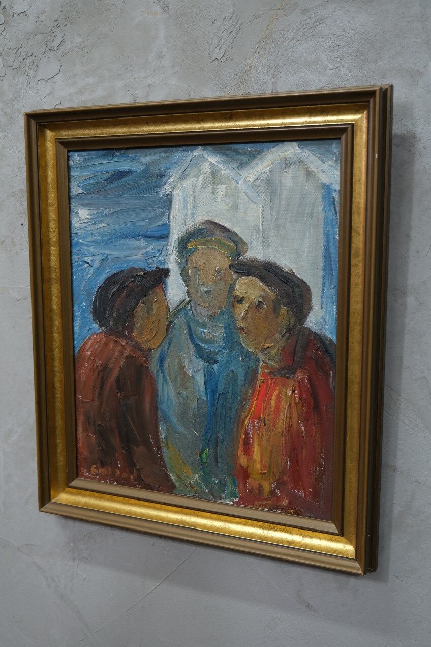 Fishermen, 1960s, oil on canvas, framed, Einar Emland (1916-1994)