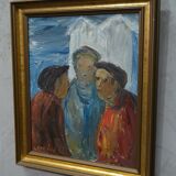 Fishermen, 1960s, oil on canvas, framed, Einar Emland (1916-1994)