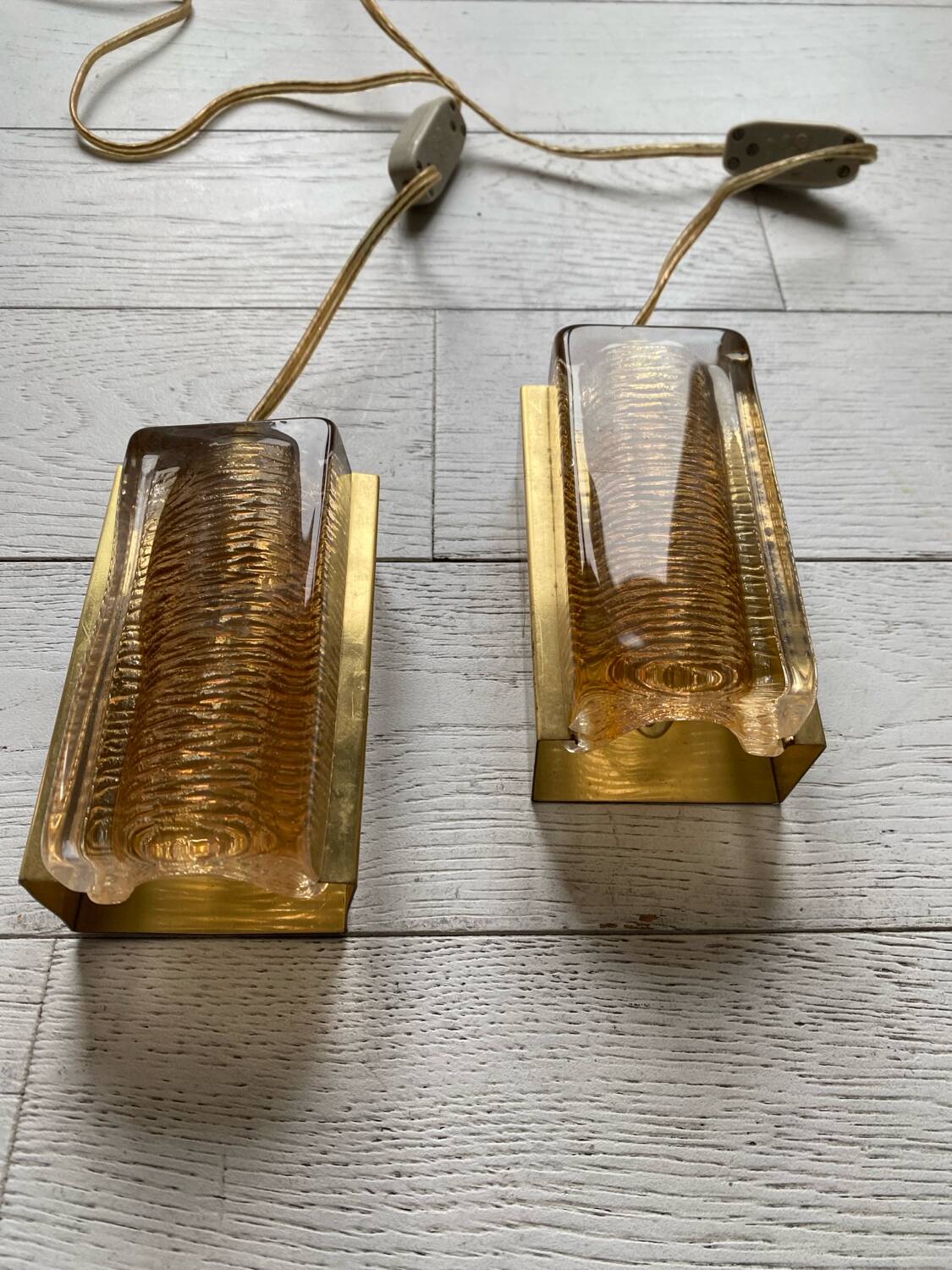 Scandinavian pressed glass wall lights