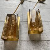 Scandinavian pressed glass wall lights