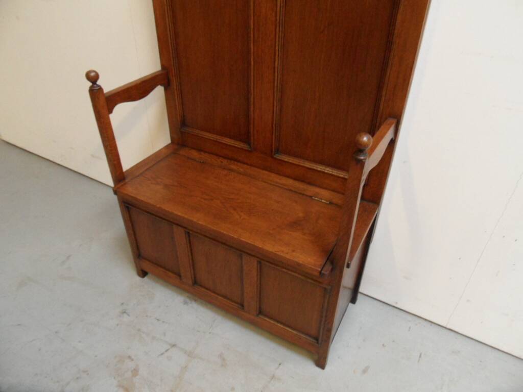 Antique oak entrance bench