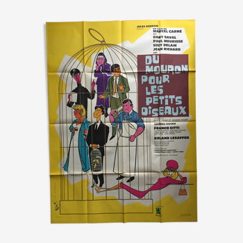 Affiche cinéma "Du Mouron pour les petits oiseaux" Marcel Carné 120x160cm 1963