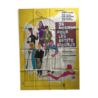 Affiche cinéma "Du Mouron pour les petits oiseaux" Marcel Carné 120x160cm 1963