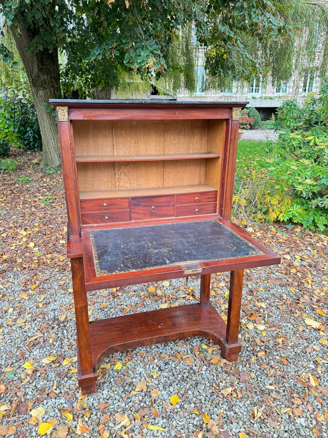 Bonheur Du Jour in Mahogany from the Empire Period, Early 19th Century