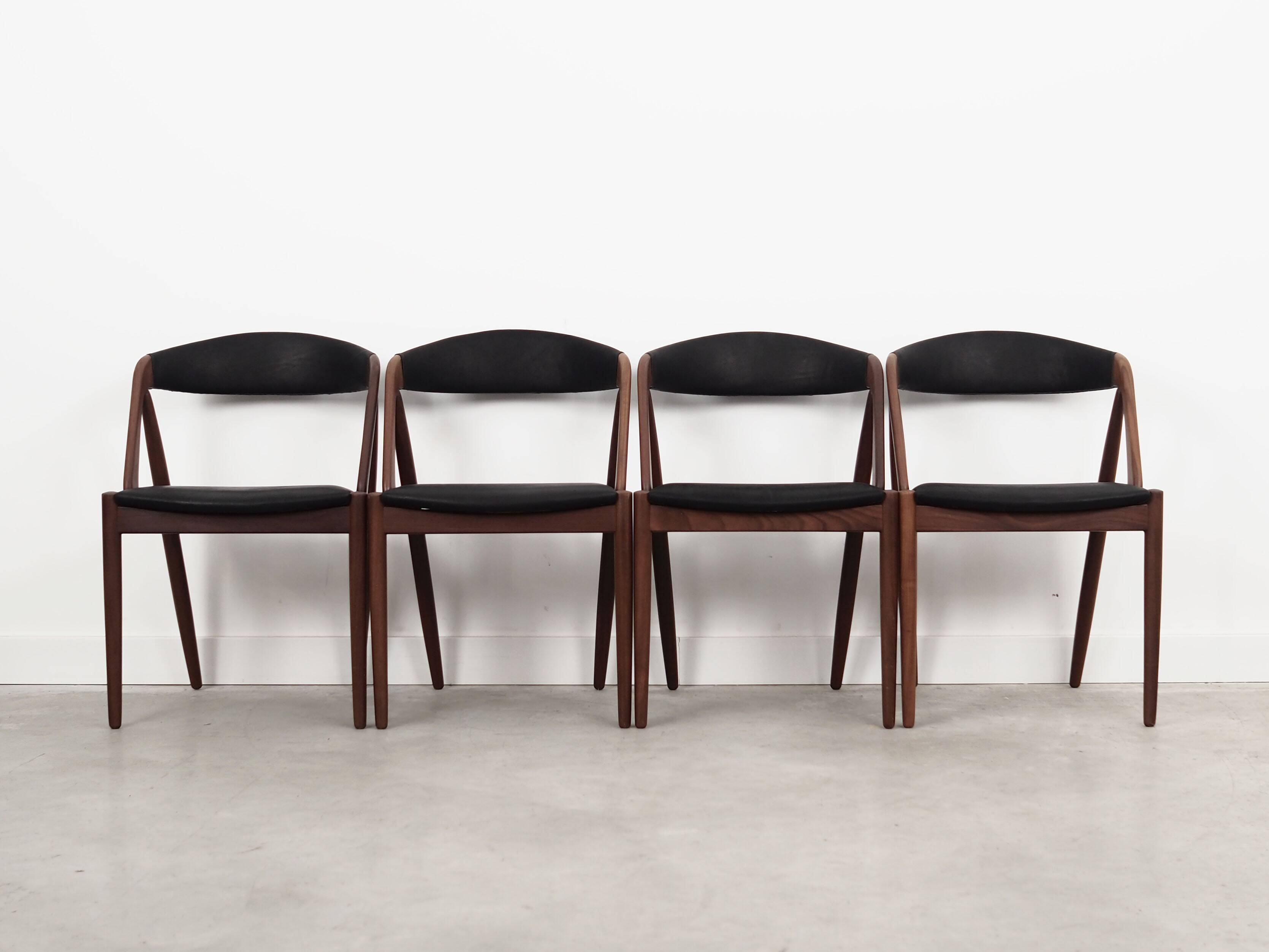 Set of four teak chairs, Danish design, 1970s, designer: Kai Kristiansen