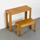Bureau-console en pin massif, Courchevel vers 1970