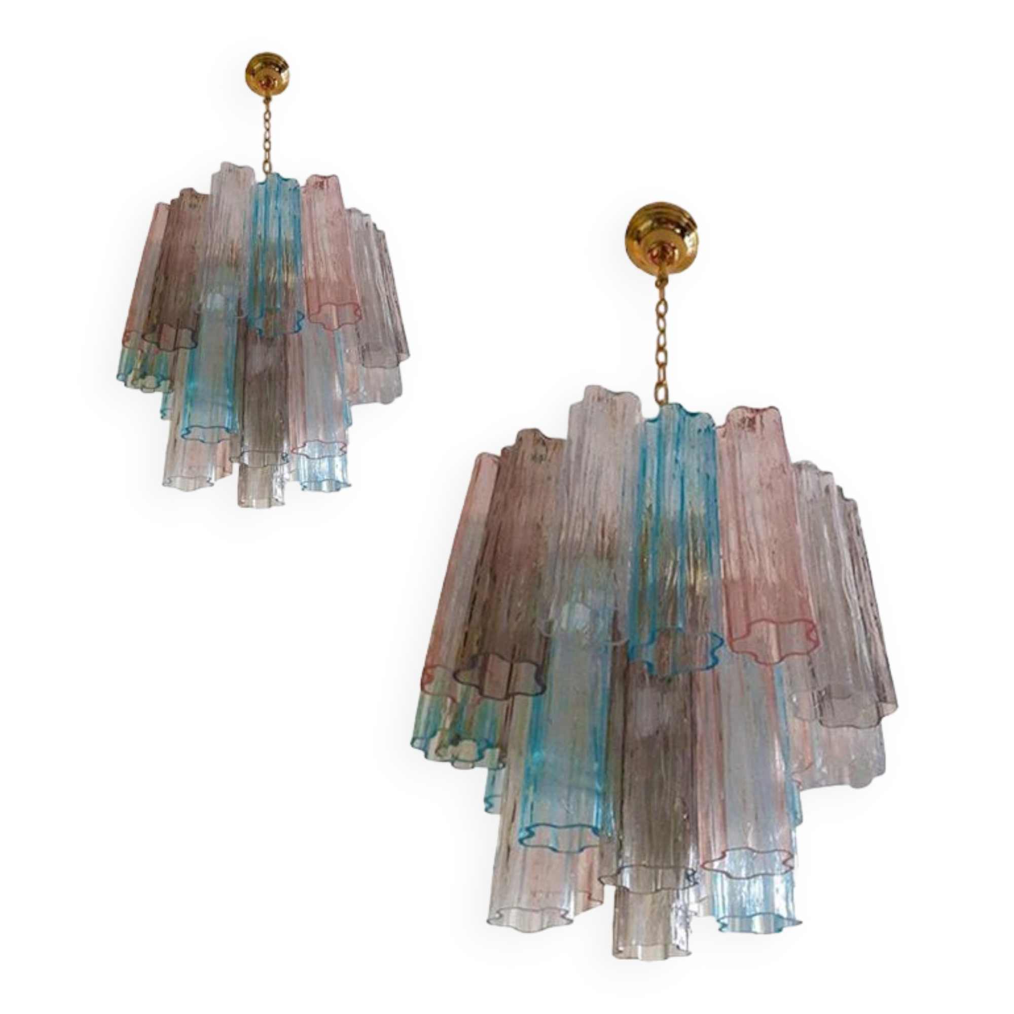 Contemporary Murano Sputnik chandelier in multi-colored glass, Mazzega style, set of 2 or a pair of chan