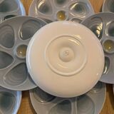 9 vintage oyster plates Salins France in ceramic