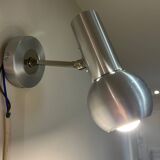 brushed metal wall light 1970