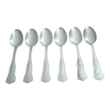 Set of 6 silver metal spoons