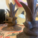 Carved wooden bird candlesticks - Black Forest