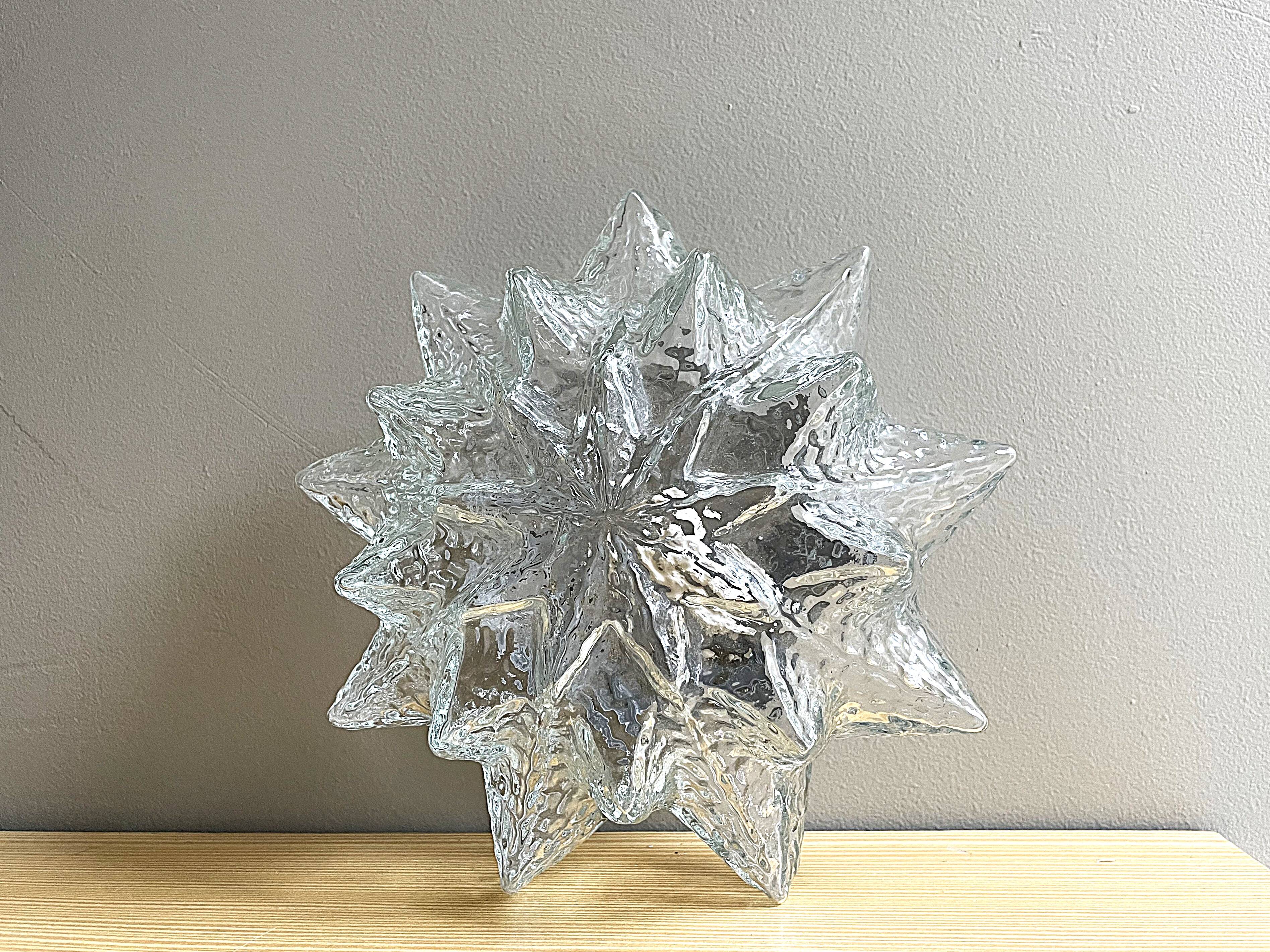 Portuguese snowflake glass flush mounted lamp