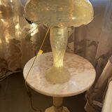 Yellow glass mushroom lamp