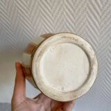 White and brown enamel vase Art Deco style