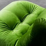 Velvet armchair green nuvolone rino maturie 70s vintage modern