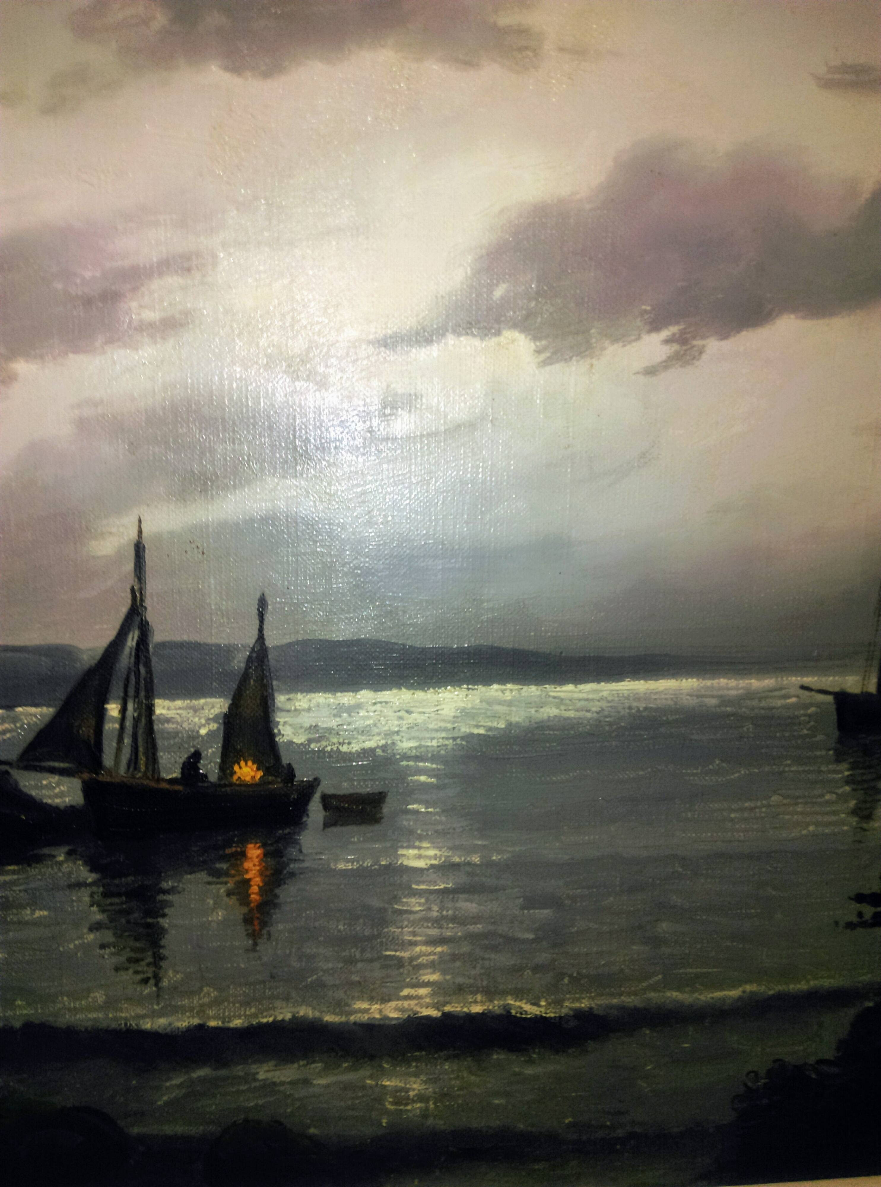 Oil painting.st Breton marine signed (reney 1890/1959)