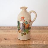 Vintage Ceramic Jug Vase With Autumnal Painting, Fall & Thanksgiving