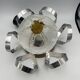 Suspension lustre Mazzega globe en verre de murano opalescent