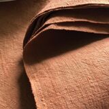 Nappe de vendange ancienne en pur chanvre teintée terracotta