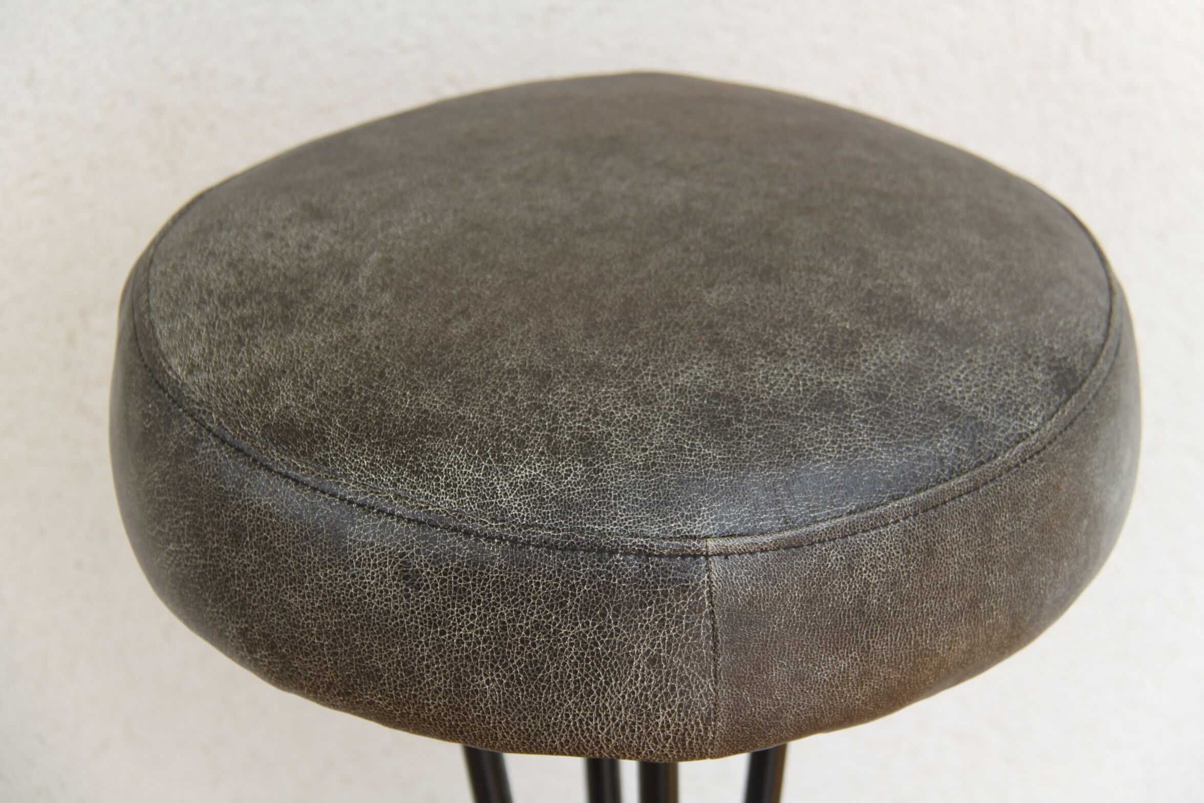 Metal and leather stool