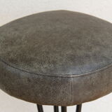 Metal and leather stool