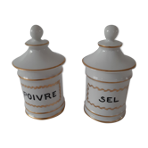 Limoges porcelain pepper and salt duo
