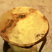 Antique gilded rococo gueridon with 2 onyx tops – Napoleon III
