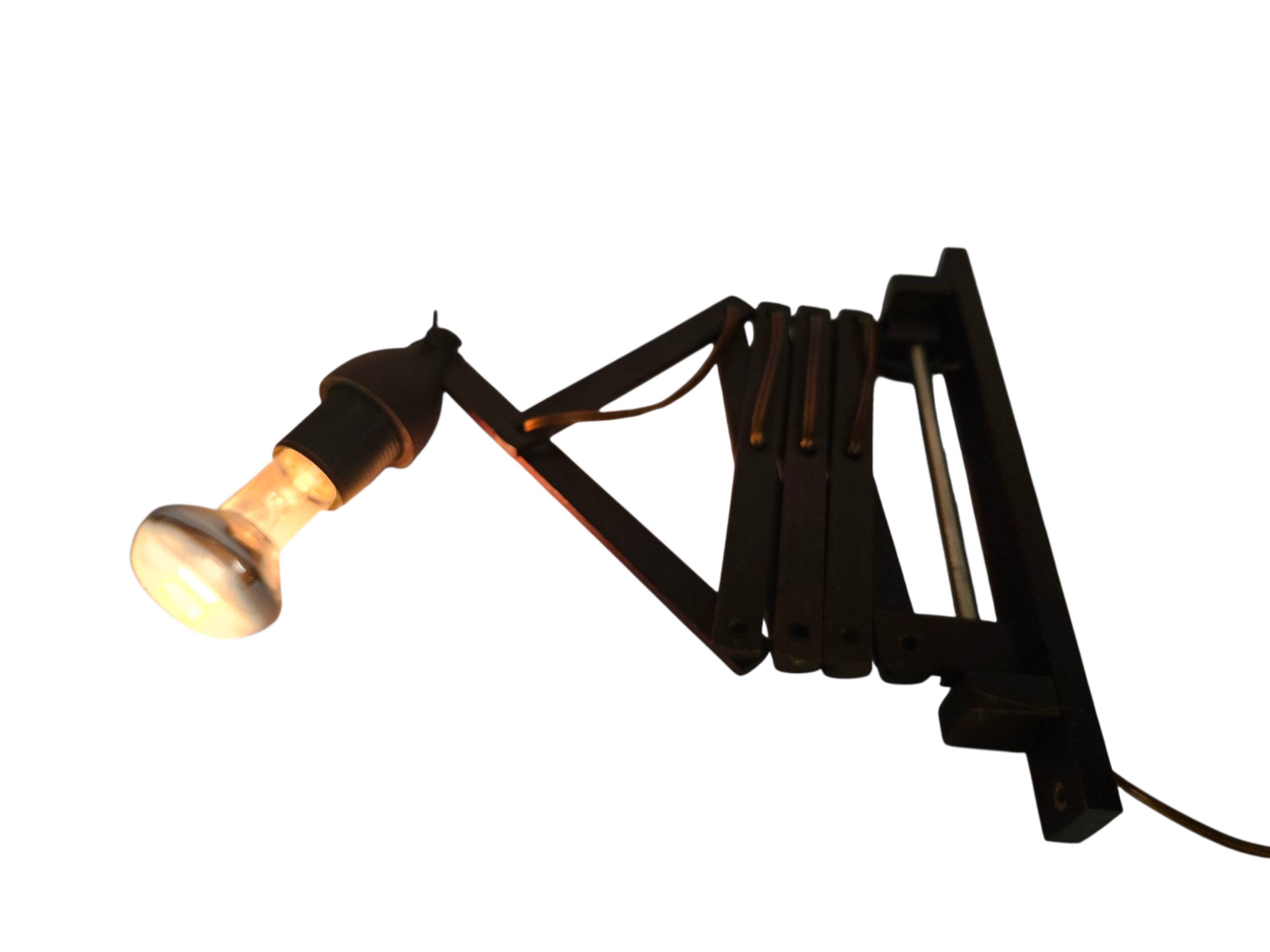 Scissor lamp | Harmonica lamp | wall lamp | vintage | Teak | 70's |