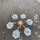 Chandelier 6 arms art deco by Ezan Petitot in opalescent glass