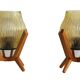 Paire de lampes de chevet vintage des années 1970 par Drevo Humpolec