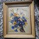 Tableau ancien à l'huile représentant un bouquet de fleurs
