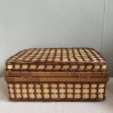 Double-colored wicker picnic case