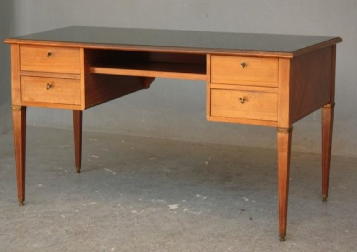 Plated style Louis XVI mahogany desk