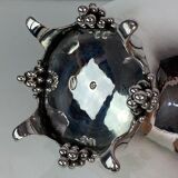 Water jug on feet decorated with ebony of hallmarked silver from the 1940s. The jug is in great anti