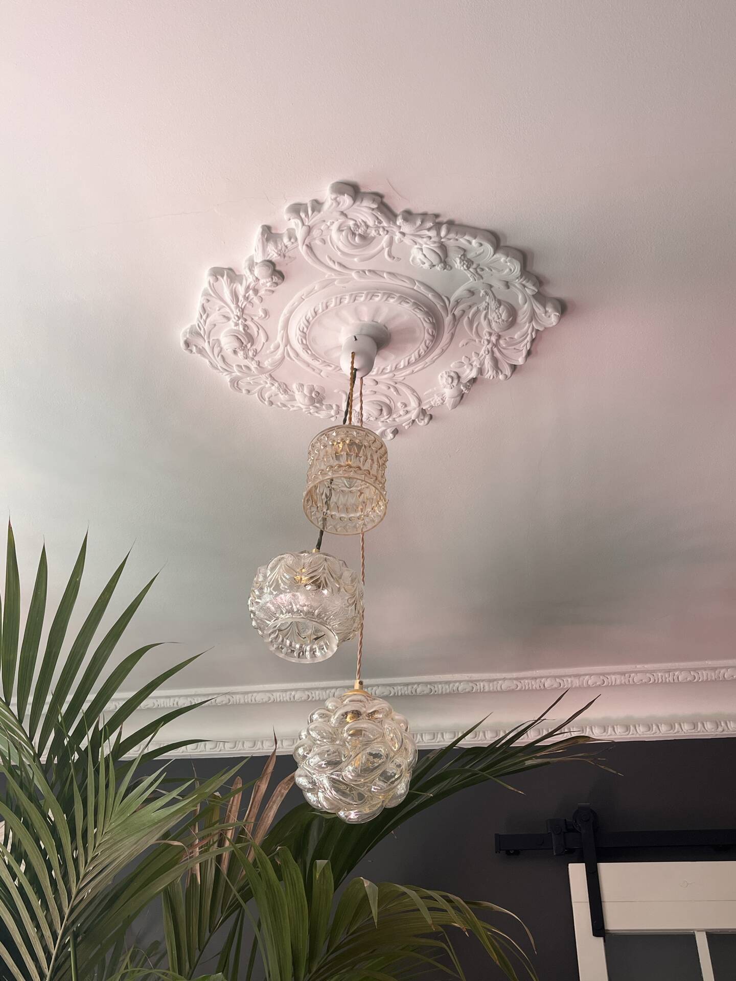 Lot 3 lampes baladeuses vintage verre soufflé